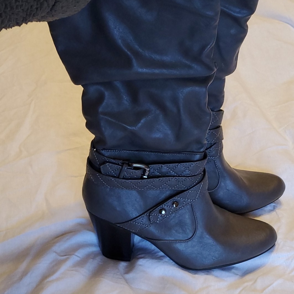 Tall heeled boots